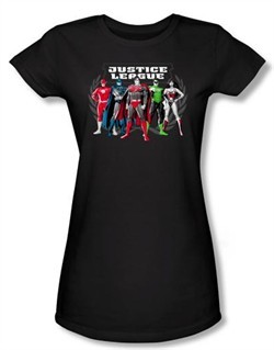 Justice League Juniors T-shirt Superheroes The Big Five Black Shirt