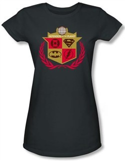 Justice League Juniors T-shirt Superheroes Defenders Charcoal Shirt