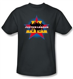 Justice League Kids T-shirt Superheroes Stand Tall Youth Charcoal Tee