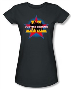 Justice League Juniors T-shirt Superheroes Stand Tall Charcoal Shirt