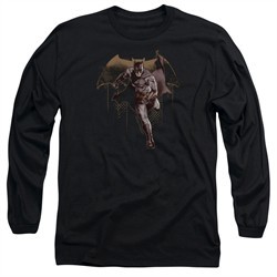 Justice League Movie Long Sleeve Caped Crusader Black Tee T-Shirt