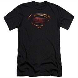 Justice League Movie Slim Fit Shirt Superman Logo Black T-Shirt