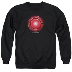 Justice League Movie Sweatshirt Cyborg Logo Adult Black Sweat Shirt