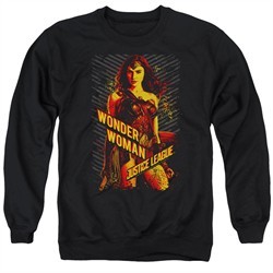 Justice League Movie Sweatshirt Wonder Woman Adult Black Sweat Shirt