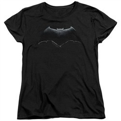 Justice League Movie Womens Shirt Batman Logo Black T-Shirt