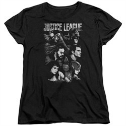 Justice League Movie Womens Shirt Pushing Forward Black T-Shirt
