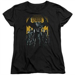 Justice League Movie Womens Shirt Stand Up To Evil Black T-Shirt
