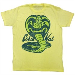 Karate Kid Shirt Pretty Cobra Kai Adult Yellow Tee T-Shirt