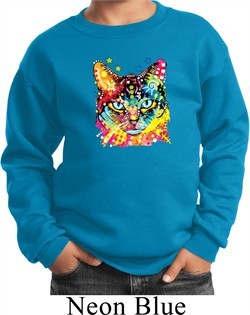 Kids Cat Sweatshirt Blue Eyes Cat Sweat Shirt