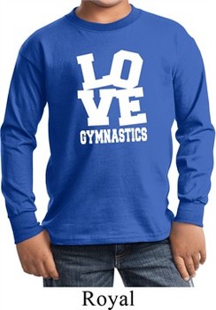 Kids Gymnastics Shirt Love Gymnastics Long Sleeve Tee T-Shirt