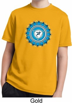 Kids Yoga Shirt Blue Vishuddha Moisture Wicking Tee T-Shirt