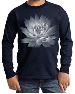 Kids Yoga T-Shirt Lotus Flower Youth Long Sleeve Shirt