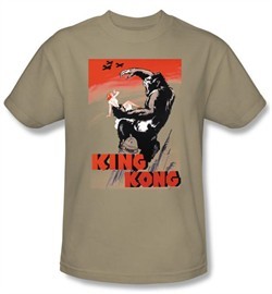 King Kong Kids T-Shirt Warner Bros Movie Red Skies Of Doom Sand Shirt