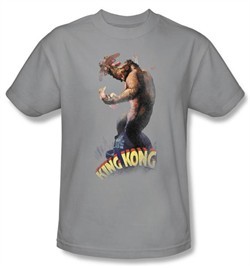 King Kong T-Shirt Warner Bros Movie Last Stand Adult Silver Tee Shirt