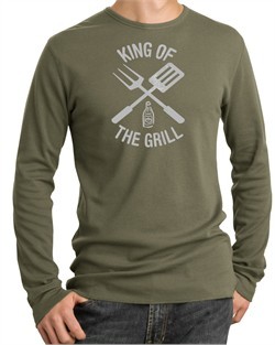 King Of The Grill Thermal Shirt Barbecue Utensils Adult Shirt