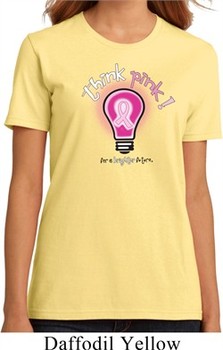 Ladies Breast Cancer Awareness Shirt Think Pink Organic Tee T-Shirt