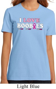 Ladies Breast Cancer Shirt I Love Boobies Organic Tee T-Shirt