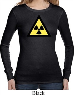 Ladies Fallout Shirt Radioactive Triangle Long Sleeve Thermal T-Shirt