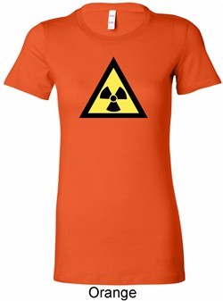 Ladies Fallout Shirt Radioactive Triangle Longer Length Tee T-Shirt