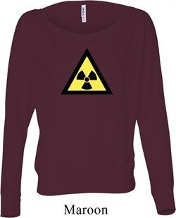 Ladies Fallout Shirt Radioactive Triangle Off Shoulder Tee T-Shirt