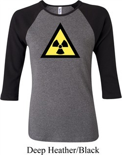 Ladies Fallout Shirt Radioactive Triangle Raglan Tee T-Shirt