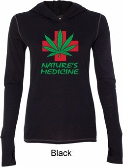 Ladies Funny Shirt Natures Medicine Tri Blend Hoodie Tee T-Shirt
