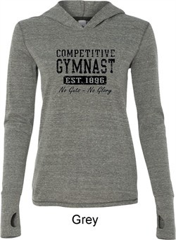 Ladies Gymnastics Shirt Competitive Gymnast Tri Blend Hoodie T-Shirt