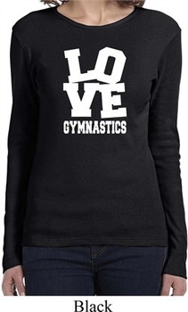 Ladies Gymnastics Shirt Love Gymnastics Long Sleeve Tee T-Shirt