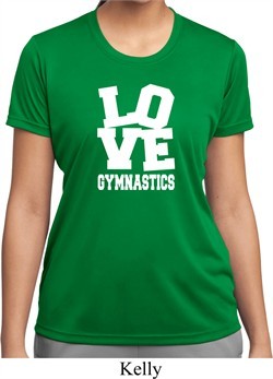 Ladies Gymnastics Shirt Love Gymnastics Moisture Wicking Tee T-Shirt
