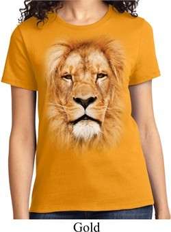 Ladies Lion Shirt Big Lion Face Tee T-Shirt