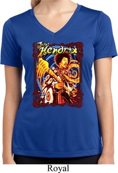 Ladies Shirt Hendrix Colorful Moisture Wicking V-neck Tee T-Shirt