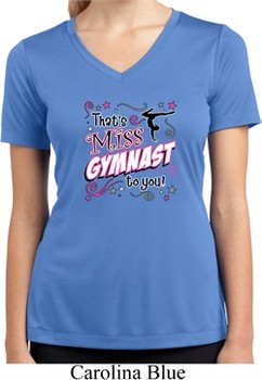 Ladies Shirt Miss Gymnast To You Moisture Wicking V-neck Tee T-Shirt