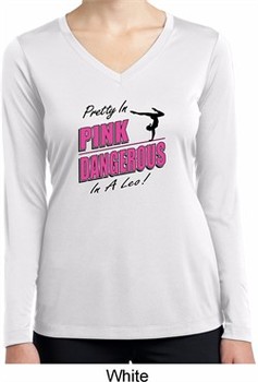 Ladies Shirt Pretty in Pink Dry Wicking Long Sleeve Tee T-Shirt