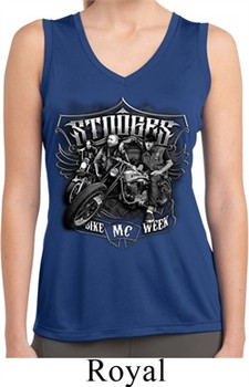 Ladies Stooges Bike Week Sleeveless Moisture Wicking Tee T-Shirt