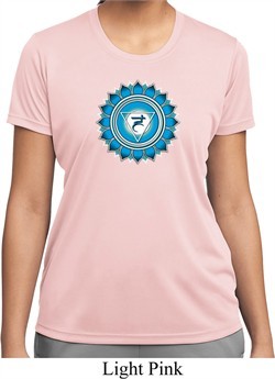 Ladies Yoga Shirt Blue Vishuddha Moisture Wicking Tee T-Shirt