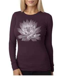 Ladies Yoga T-shirt Lotus Flower Thermal Shirt