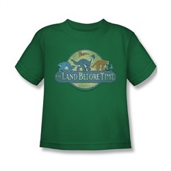 Land Before Time Shirt Kids Retro Logo Kelly Green Youth Tee T-Shirt