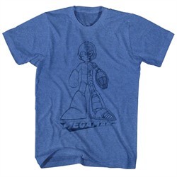 Mega Man Shirt Blueprint Royal Blue T-Shirt