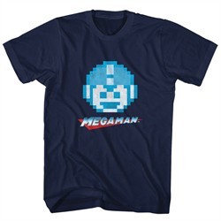 Mega Man Shirt Megaface Navy Blue T-Shirt