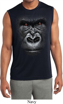 Mens Big Gorilla Face Sleeveless Moisture Wicking Tee T-Shirt