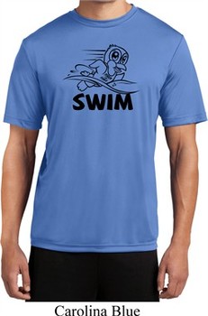 Mens Black Penguin Power Swim Moisture Wicking T-shirt