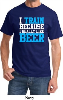 Mens Fitness Shirt I Train For Beer Tee T-Shirt