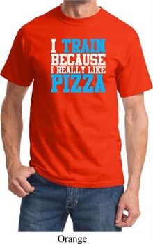 Mens Fitness Shirt I Train For Pizza Tee T-Shirt