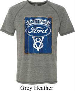 Mens Ford Shirt V8 Genuine Ford Parts Tri Blend Tee T-Shirt