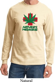 Mens Funny Shirt Natures Medicine Long Sleeve Tee T-Shirt