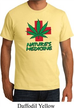 Mens Funny Shirt Natures Medicine Organic Tee T-Shirt
