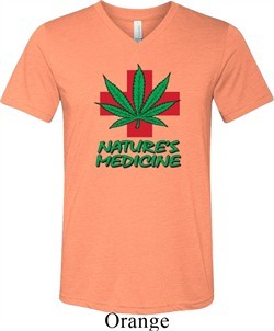 Mens Funny Shirt Natures Medicine Tri Blend V-neck Tee T-Shirt