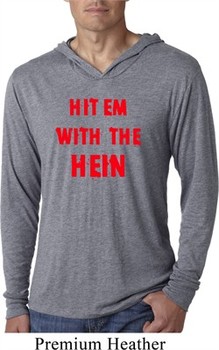 Mens Funny Tee Hit em with the Hein Lightweight Hoodie