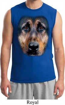 Mens German Shepherd Shirt Big German Shepherd Face Muscle Tee T-Shirt