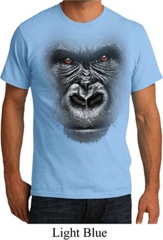 Mens Gorilla Shirt Big Gorilla Face Organic T-Shirt